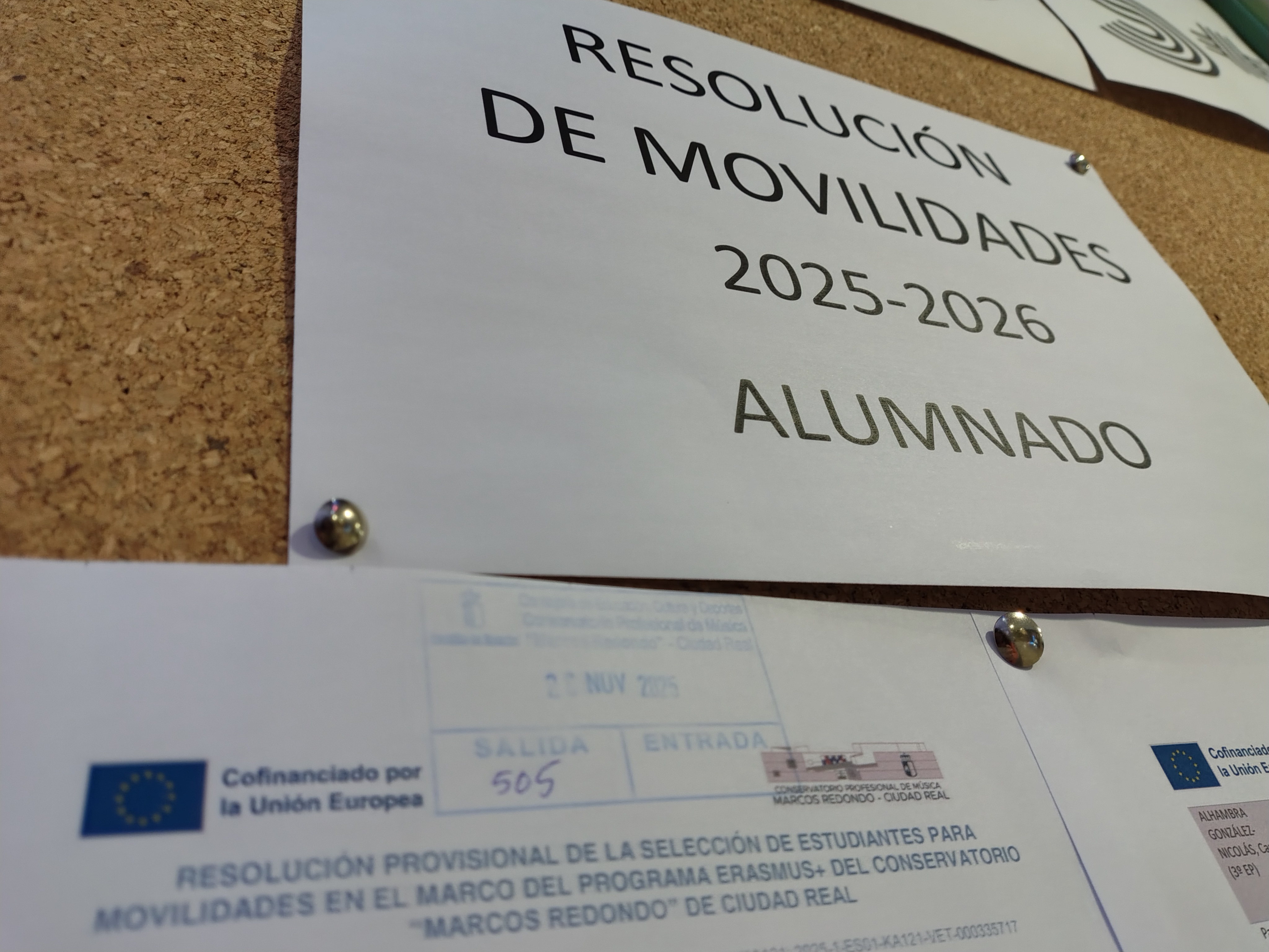 Resolución PROVISIONAL de movilidades Erasmus+ para estudiantes 2025-2026